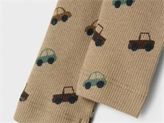 Bilprint på lysebrune leggings fra Name It 13240586 weathered teak